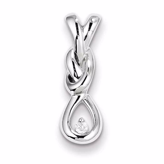 QDX193 Celtic Sterling Silver Diamond Pendant