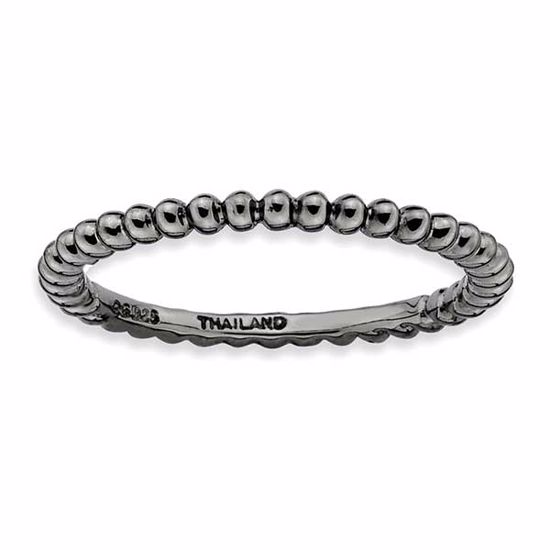 QSK193-9 Stackable Expressions Sterling Silver Stackable Expressions Black-plated Ring