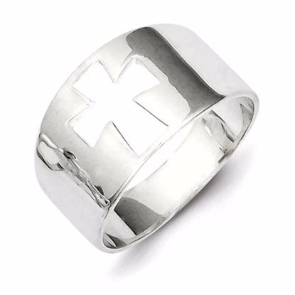 QR1523-7 Confirmation/Communion Sterling Silver Cross Cutout Ring