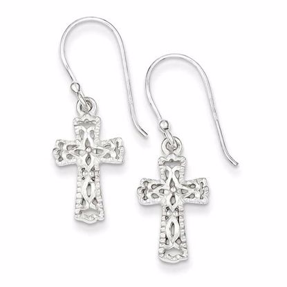 QE4264 Confirmation/Communion Sterling Silver Cross Earrings