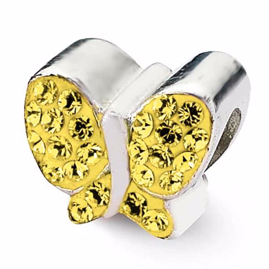 QRS2881 Reflection Beads Sterling Silver Reflections Yellow Swarovski Butterfly Bead