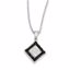 QP2331 White Night Sterling Silver Black & White Diamond Pendant Necklace