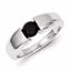 QR5518-11 White Night Sterling Silver Round Black Diamond Mens Ring
