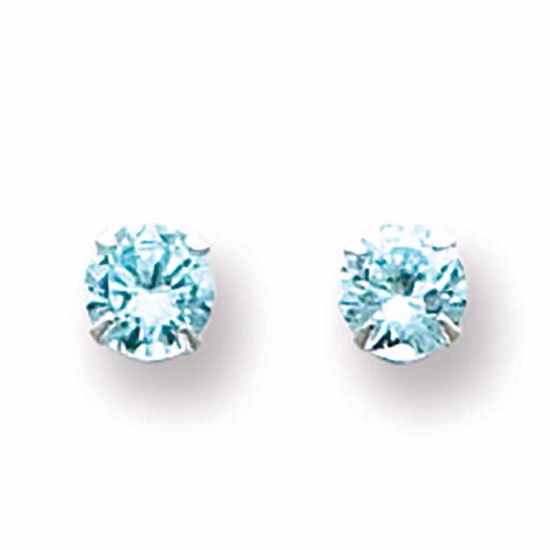 SE1787 Madi K 14k White Gold Madi K Blue CZ Post Earrings