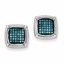 QE10811 White Night Sterling Silver Blue & White Diamond Post  Earrings