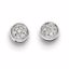 QDX286 Earring Jackets Sterling Silver Rhodium Diamond Circle Post Earrings