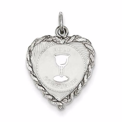 QC2401 Confirmation/Communion Sterling Silver Holy Communion Disc Charm