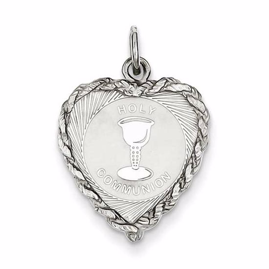 QC2401 Confirmation/Communion Sterling Silver Holy Communion Disc Charm