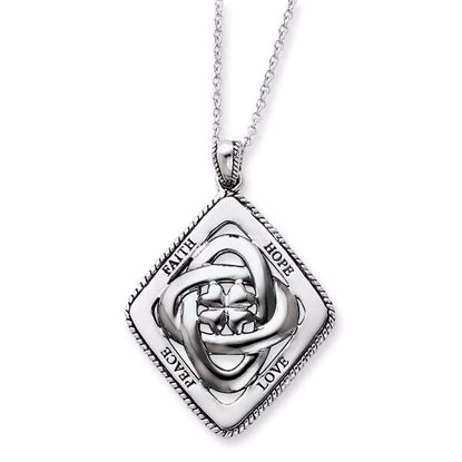 QSX242 Sentimental Expressions Sterling Silver Antiqued Family Blessings 18in Necklace