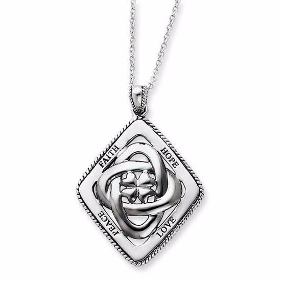 QSX242 Sentimental Expressions Sterling Silver Antiqued Family Blessings 18in Necklace