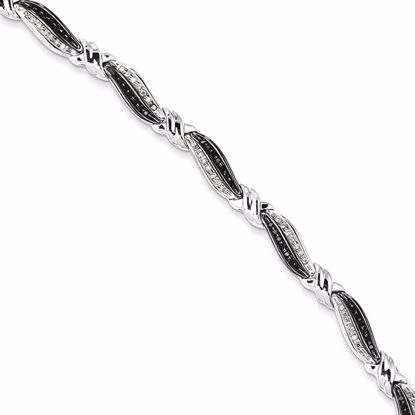 QDX1218 White Night Sterling Silver Black & White Diamond Bracelet