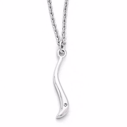 QW322-18 White Ice SS White Ice Swirl Diamond Pendant