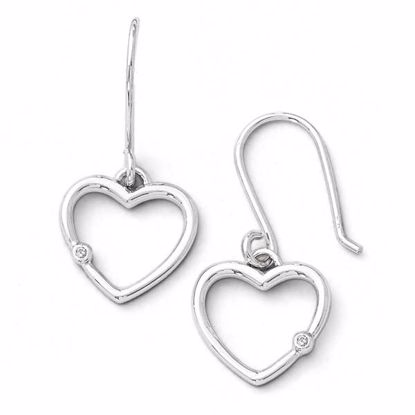 QW311 White Ice SS White Ice Diamond Heart Earrings