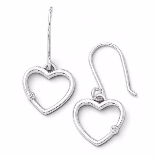 QW311 White Ice SS White Ice Diamond Heart Earrings