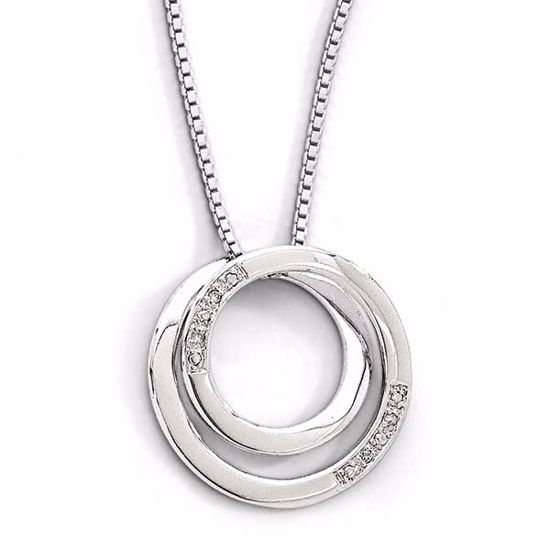 QW261-18 White Ice SS White Ice .02ct. Diamond Necklace