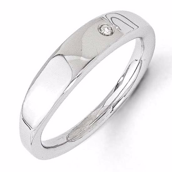 QW283-6 White Ice SS White Ice .02ct. Diamond Ring