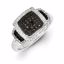 QR5387-8 Closeouts Sterling Silver Black & White Diamond Square Ring