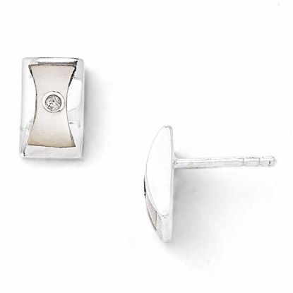 QW152 White Ice SS White Ice .02ct Diamond and MOP Earrings
