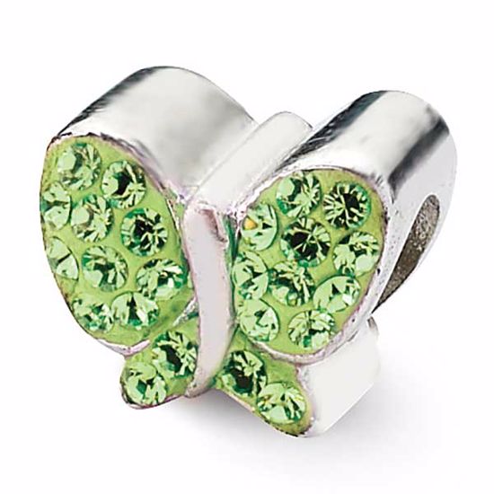 QRS2880 Reflection Beads Sterling Silver Reflections Green Swarovski Butterfly Bead