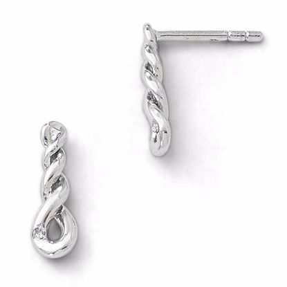 QW323 White Ice SS White Ice Twisted Diamond Post Earrings