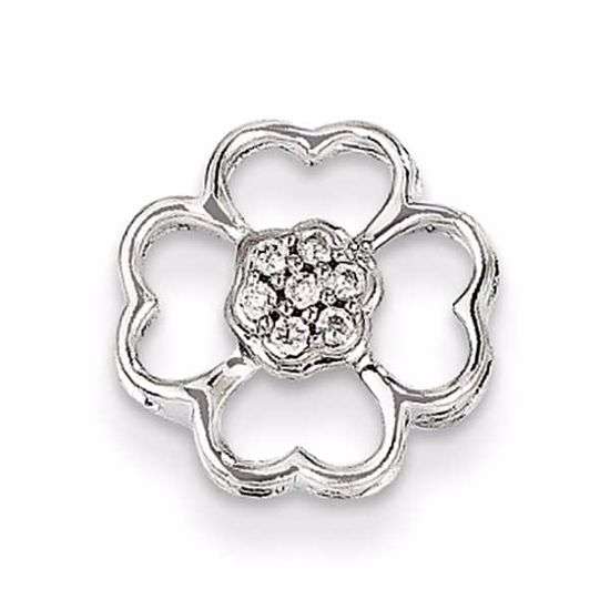 XP4311AA Celtic 14K White Gold Diamond Flower Pendant Slide