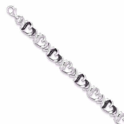 QDX1212 White Night Sterling Silver Black & White Diamond Bracelet