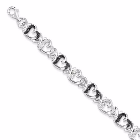 QDX1212 White Night Sterling Silver Black & White Diamond Bracelet