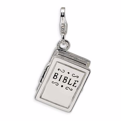 QCC517 Amore La Vita Sterling Silver 3-D Enameled Bible w/Lobster Clasp Charm