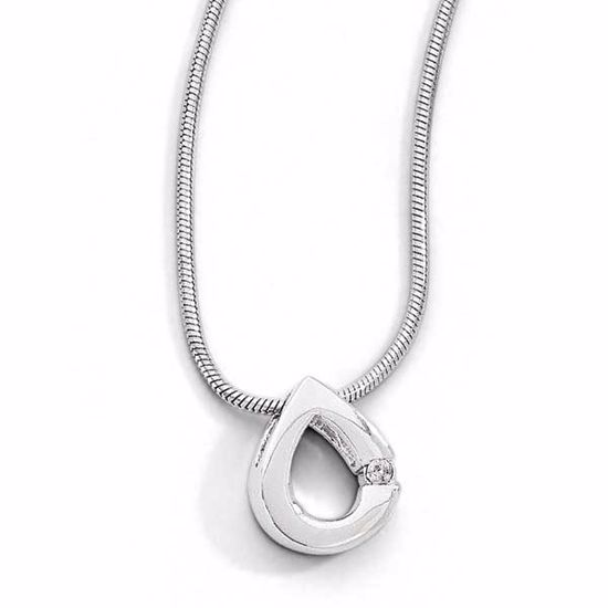 QW213-18 White Ice SS White Ice .02ct. Diamond Necklace