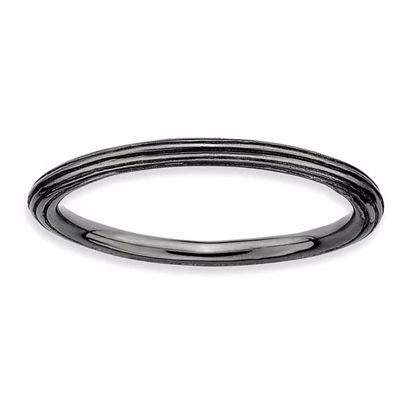 QSK185-10 Stackable Expressions Sterling Silver Stackable Expressions Black-plated Step-down Ring