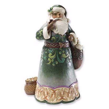 GM4439 Celtic Jim Shore Heartwood Creek Green Irish Santa Figurine