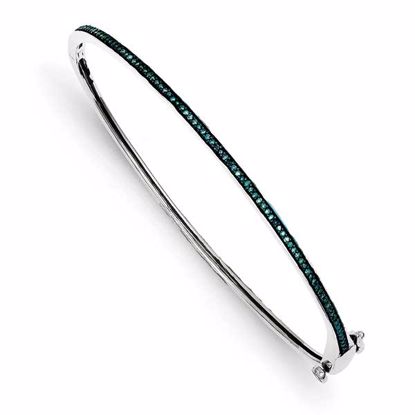 QDX1207 White Night Sterling Silver Blue Diamond Bangle