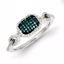 QR5239-8 White Night Sterling Silver Blue and White Diamond Ring