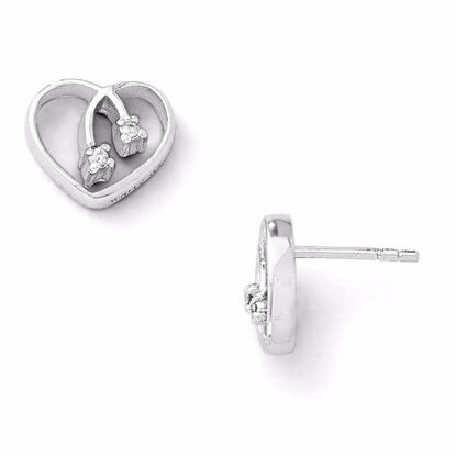 QW158 White Ice SS White Ice .04ct Diamond Heart Earrings