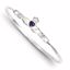 QB754 Celtic Sterling Silver Purple CZ Claddaugh Bangle