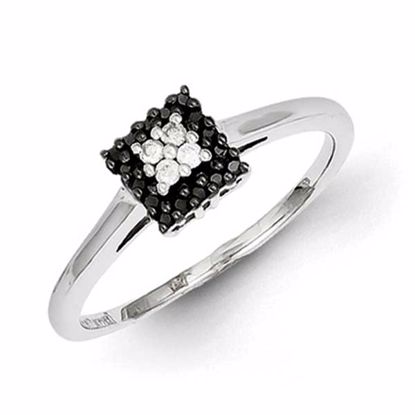 QR3101-8 Closeouts Sterling Silver black & white Ring