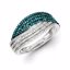 QR5316-6 Closeouts Sterling Silver Blue and White Diamond Ring
