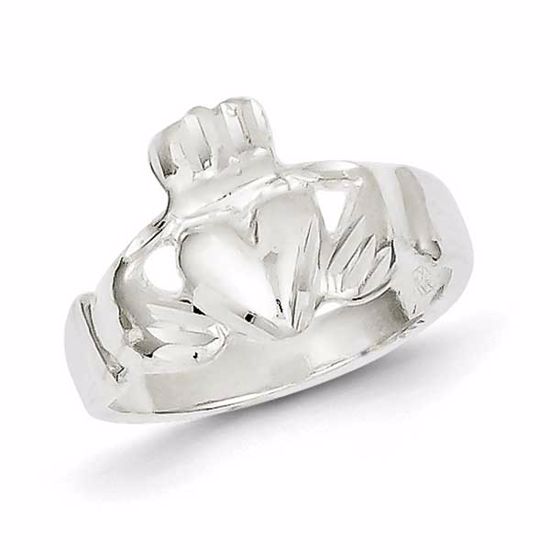 QR231-11 Celtic Sterling Silver Claddagh Ring