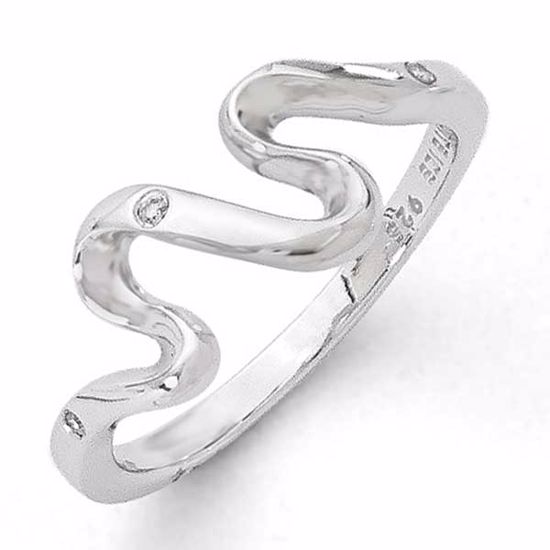 QW287-6 White Ice SS White Ice .01ct. Diamond Ring