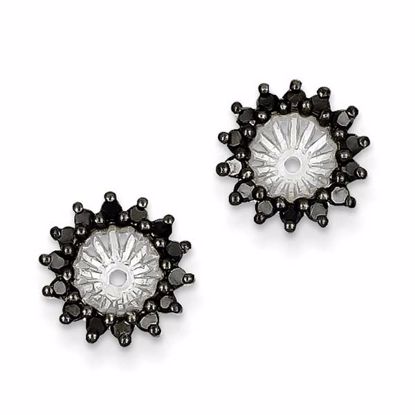 QE7878 White Night Sterling Silver Black Diamond Earring Jacket