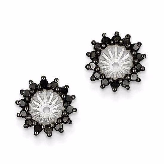 QE7878 White Night Sterling Silver Black Diamond Earring Jacket