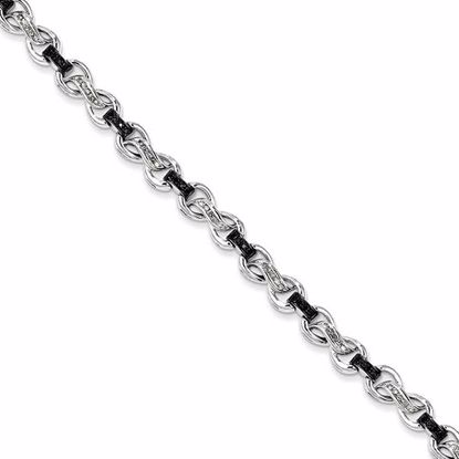 QDX1231 White Night Sterling Silver Black & White Diamond Bracelet
