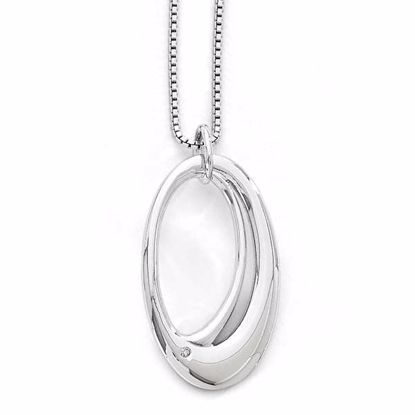 QW271-18 White Ice SS White Ice .01ct. Diamond Necklace