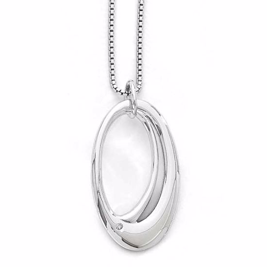 QW271-18 White Ice SS White Ice .01ct. Diamond Necklace