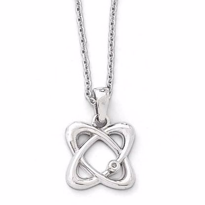 QW334-18 White Ice SS White Ice Oval Diamond Necklace