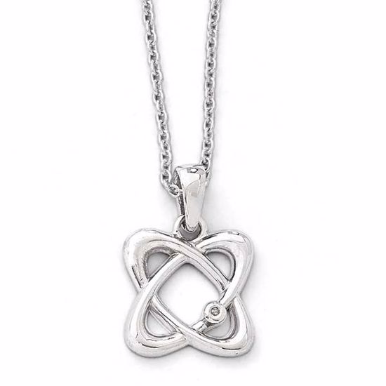 QW334-18 White Ice SS White Ice Oval Diamond Necklace