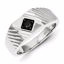 QR5537-10 White Night Sterling Silver Rhodium Plated Diamond Men's Ring