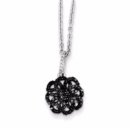 QP3815 White Night Sterling Silver Black Diamond Pendant