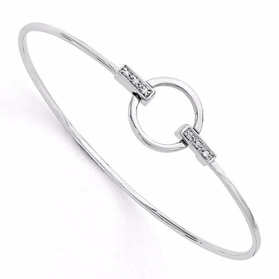 QW231 White Ice SS White Ice .06ct. Diamond Bangle Bracelet