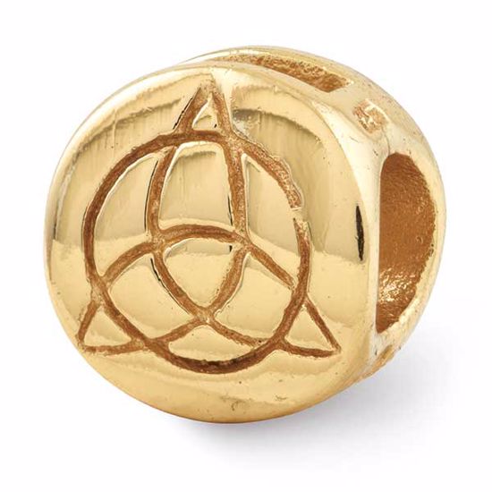 QRS323GP Reflection Beads Sterling Silver Gold-plated Reflections Celtic Trinity Bead